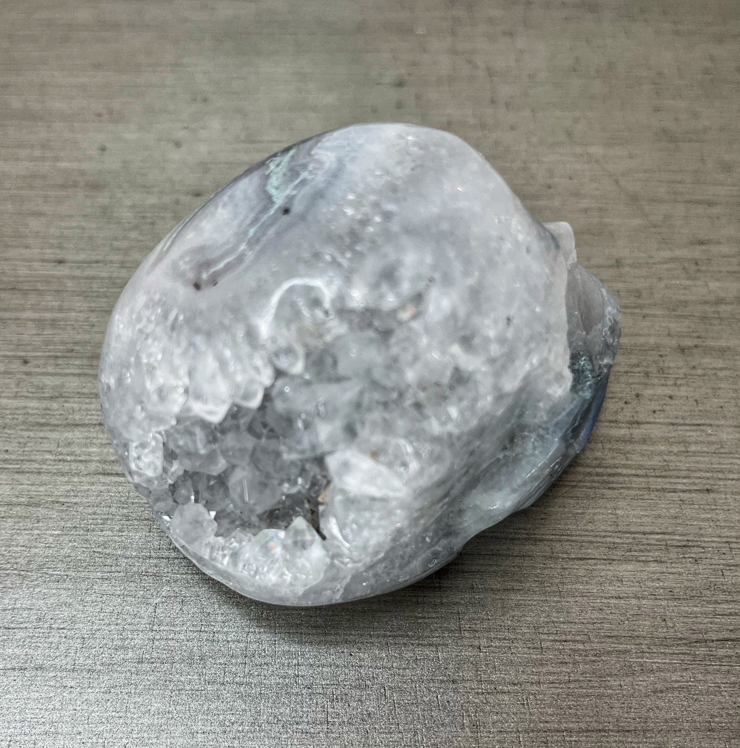 Moss Agate Druzy Skull